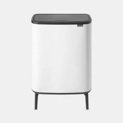 حاوية نفايات Bo Touch Bin Hi 60 لتر , أبيض، تصميم أنيق بأرجل وفتح ناعم  من برابنتيا
