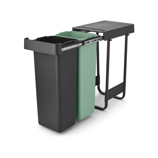 Brabantia Sort & Go Built-in Bin, 2 x 30 Liter , Dark Grey, Smart Waste Separation for Cabinets Brabantia Sort & Go Built-in Bin, 2 x 30 Liter , Dark Grey, Smart Waste Separation for Cabinets