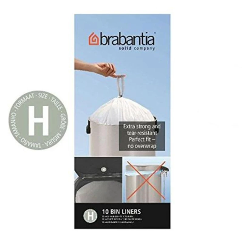 Brabantia PerfectFit Bin Bags Code E – 50-60 Liter White, Strong & Neat Fit for Brabantia Bins - Brabantia