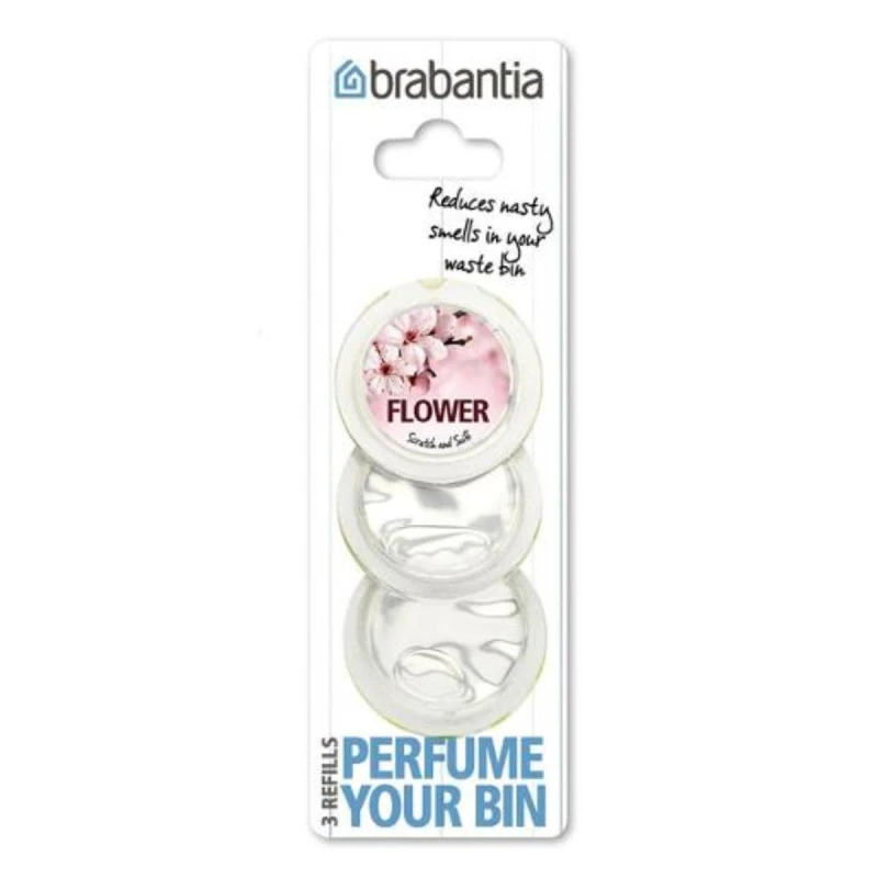 Brabantia Perfume Refill for Trash Bin , Starter Set Flower, Floral Freshness for 4–6 Weeks - Brabantia