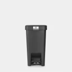 Brabantia Step Up Pedal Bin 10 Liter , Dark Grey, Compact & Hands-Free Waste Solution - Brabantia