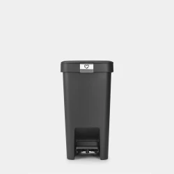 Brabantia Step Up Pedal Bin 10 Liter , Dark Grey, Compact & Hands-Free Waste Solution