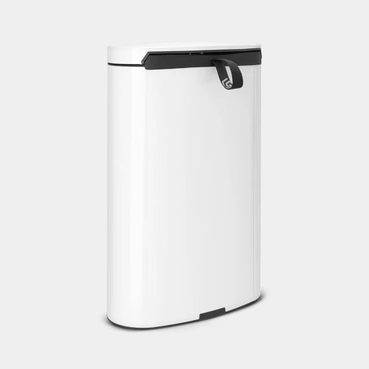 Brabantia Flat Back Pedal Bin 40 Liter, White, Space-Saving Design with MotionControl - Brabantia - Image 2