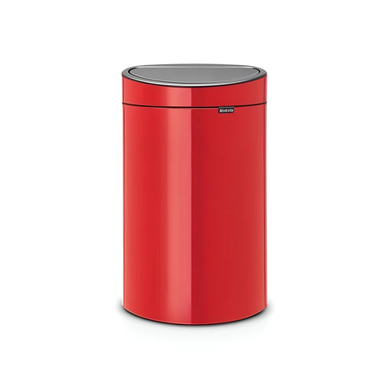 Brabantia Touch Bin Oval 40 Liter , Passion Red, Bold Design with Effortless Soft-Touch Opening - Brabantia