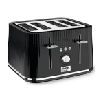 Tefal Loft 4-Slot Toaster with Extra-Wide Slots, Adjustable Browning, Defrost & Reheat Functions, Removable Crumb Tray, High Lift Lever, Classic Grooved Design in Black - Tefal