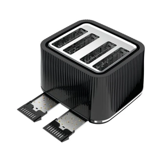 Tefal Loft 4-Slot Toaster with Extra-Wide Slots, Adjustable Browning, Defrost & Reheat Functions, Removable Crumb Tray, High Lift Lever, Classic Grooved Design in Black - Tefal - Image 3