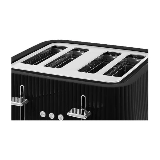 Tefal Loft 4-Slot Toaster with Extra-Wide Slots, Adjustable Browning, Defrost & Reheat Functions, Removable Crumb Tray, High Lift Lever, Classic Grooved Design in Black - Tefal - Image 4