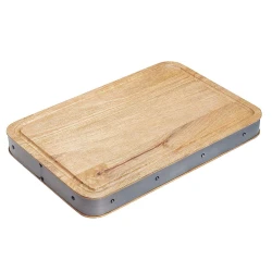Kitchen Craft Handmade Rectangular Wooden Butcher Block Board 48x32 cm , Durable, Elegant & 100% Natural