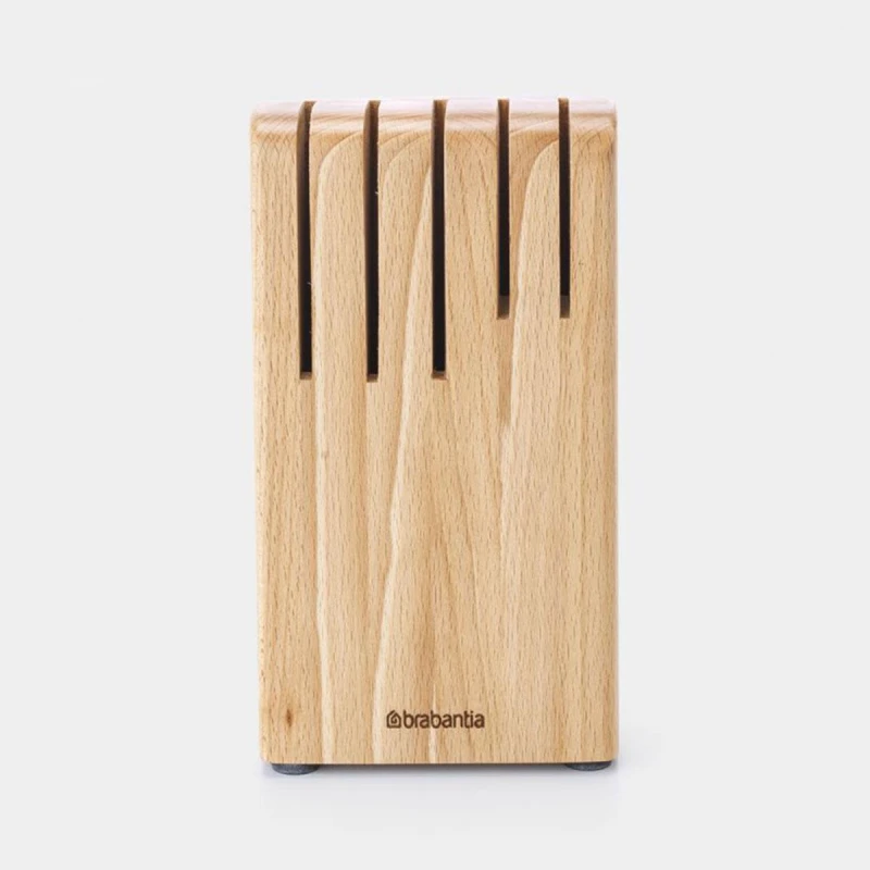 Brabantia Profile Wooden Knife Block , Durable & Organized Design in Sustainable Beech Wood - Brabantia