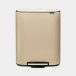 سلة مهملات Bo Pedal Bin بسعة 60 لتر – بلون الذهبي مع إغلاق هادئ ودواسة سهلة من برابنتيا - برابانتيا