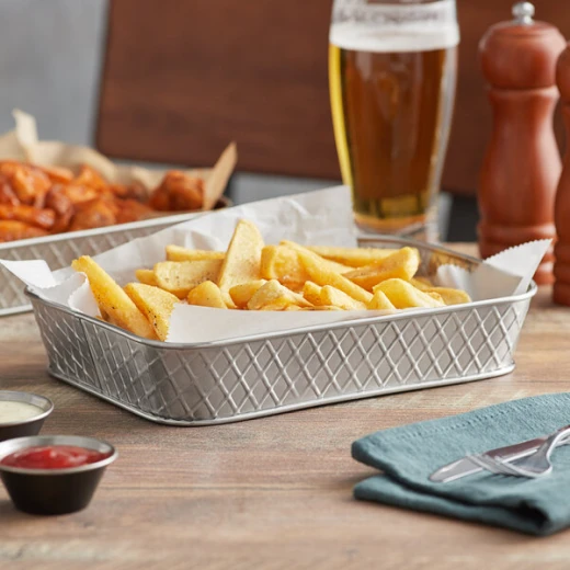Tafelstern LATTICE Rectangular Platter – Stainless Steel Serving Tray, 24x16cm Size, 4cm Height, Sleek and Durable for Everyday & Event Use - Tafelstern - Image 2