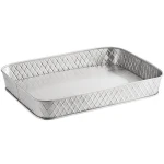 Table Craft LATTICE Rectangular Platter – Stainless Steel Serving Tray, 30x23cm Size, 4cm Height, Modern and Durable for Home & Event Serving - Table Craft