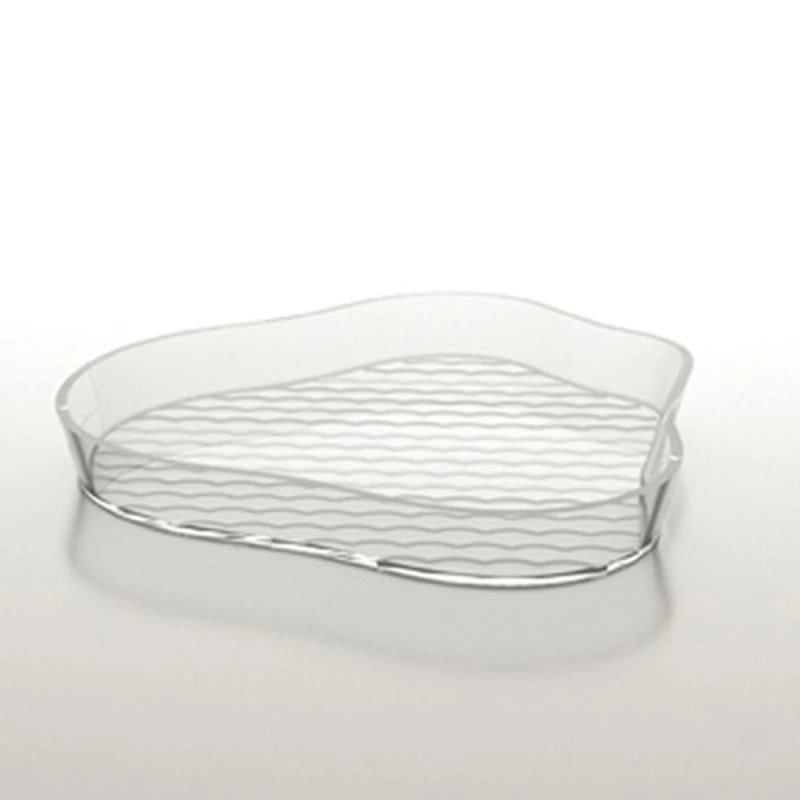 IVV Islands Round Serving Tray – 24cm Transparent, Simple and Elegant Design for Everyday and Practical Use - IVV