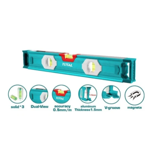 Total Spirit Level with Powerful Magnets, 40cm Total Spirit Level with Powerful Magnets, 40cm