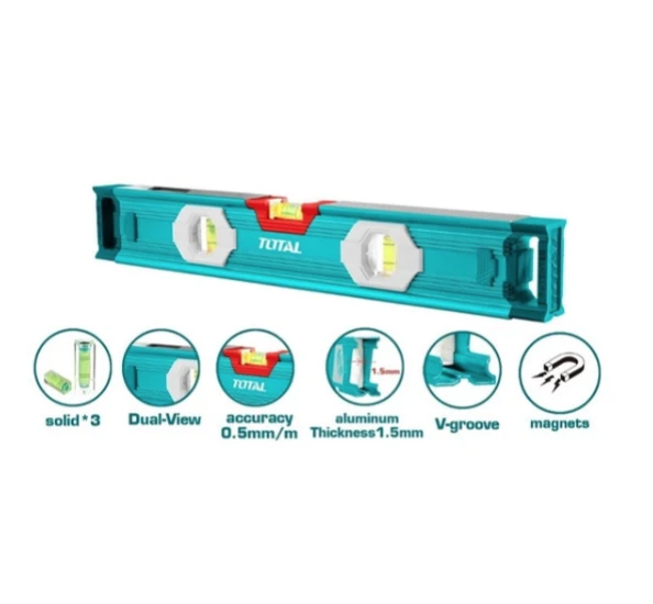 Total Spirit Level with Powerful Magnets, 40cm - Total