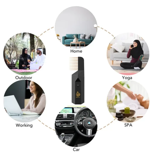 USB Rechargeable Comb Bakhoor Burner: Luxurious Hair Fragrance - Image 3