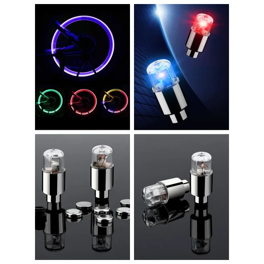 LED Wheel Valve Caps with Motion Sensor, Flashing Tire Lights for Cars, Bikes & Motorcycles, Waterproof & Easy to Install, Improves Visibility & Styl - Image 4