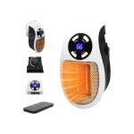 Personal Space Heater with Remote Control, Plug-In Electric Mini Heater for Home or Office, Compact, Energy-Efficient & Adjustable Thermostat
