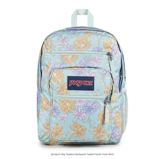 JanSport Big Student Backpack – Faded Floral Fresh Mint Design 34 l - JanSport - Image 3