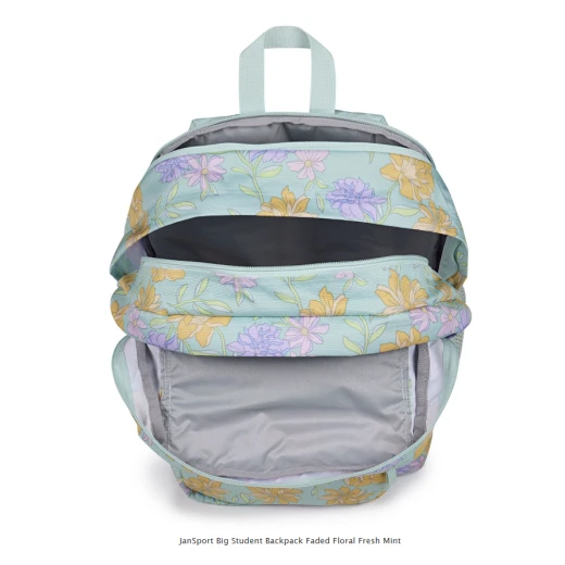 JanSport Big Student Backpack – Faded Floral Fresh Mint Design 34 l - JanSport - Image 5