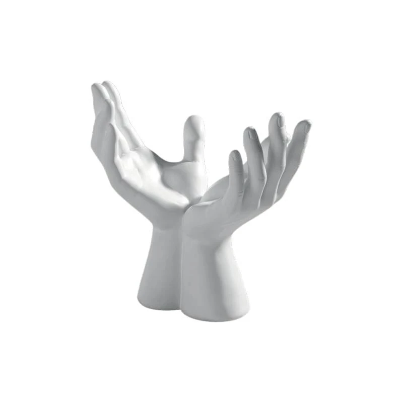Mascagni White Gypsum Hand Figure - Elegant Home Decor Sculpture for Living Room - Mascagni
