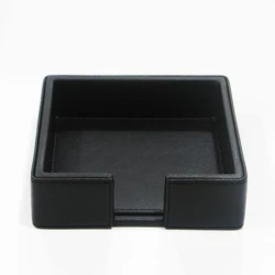 AP Leather Small Black Napkin Holder - Compact Stylish Table Accessory for Home & Garden