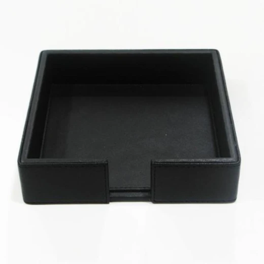 AP Large Black Leather Napkin Holder - Stylish Home & Garden Table Accessory AP Large Black Leather Napkin Holder - Stylish Home & Garden Table Accessory