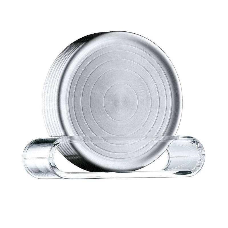 WMF Loft Bar Coaster Set of 6 with Base - Matt Finish - Stylish and Durable Table Coasters - WMF