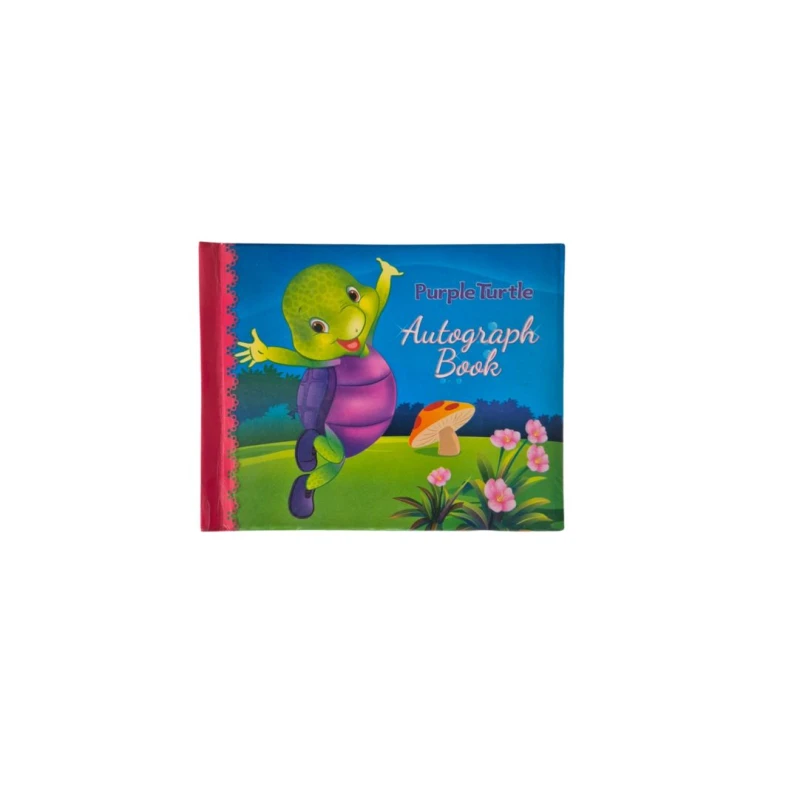 Purple Turtle Autograph Book – Fun Keepsake for Kids Ages 3–8 | Signatures, Messages & Creative Memory Book - Dar Al-Zeenat