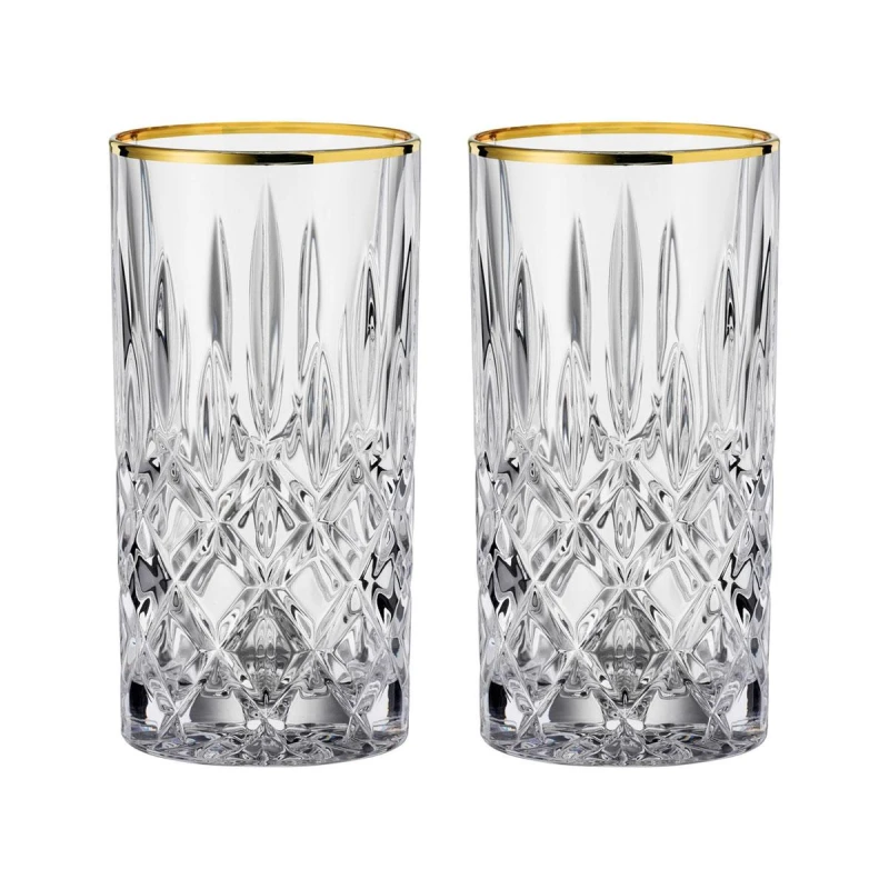 Nachtmann Noblesse Longdrink Glasses Set of 2 - 375ml - Elegant and Luxurious Crystal Glasses - Nachtmann