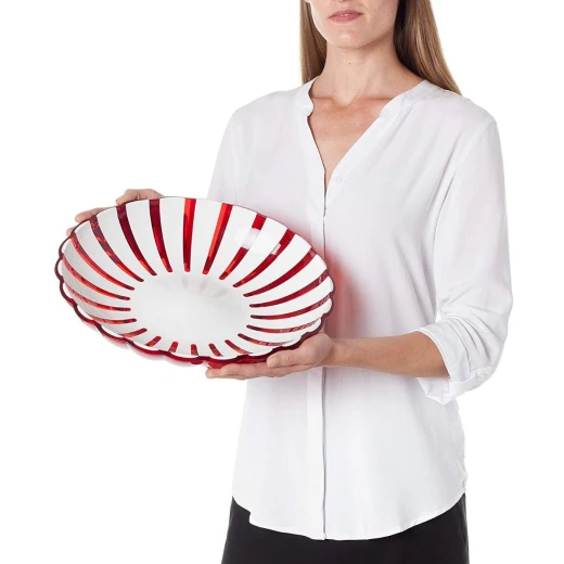 Guzzini Grace Oval Fruit Bowl 37.5x30.5cm Red – Stylish Italian Serveware for Modern Kitchens - Guzzini - Image 2