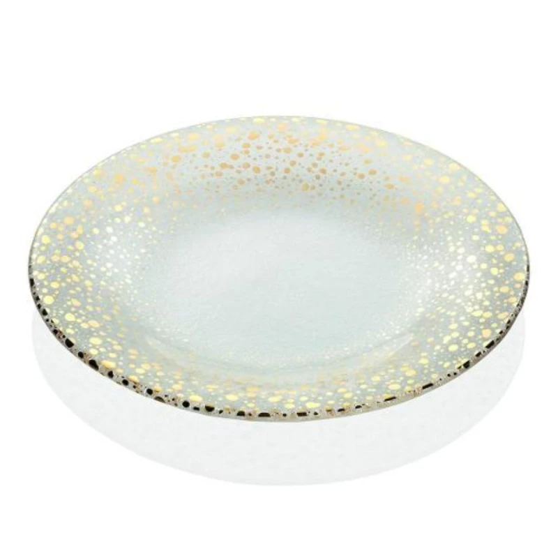IVV Sparkling Plate 28cm Transparent Gold – Elegant Home & Garden Tableware - IVV