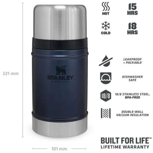 Stanley Classic Vacuum Food Jar 0.70L – NIGHTFALL Container for Hot Meals - Stanley - Image 3