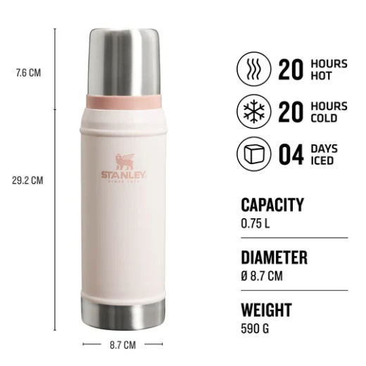 Stanley Classic Legendary Bottle 0.75L – Rose Quartz Metallic Insulated Bottle for Hot & Cold Drinks - Stanley - Image 3