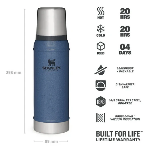 Stanley Classic Legendary Bottle 0.75L – Nightfall Insulated Bottle for Hot & Cold Beverages - Stanley - Image 3