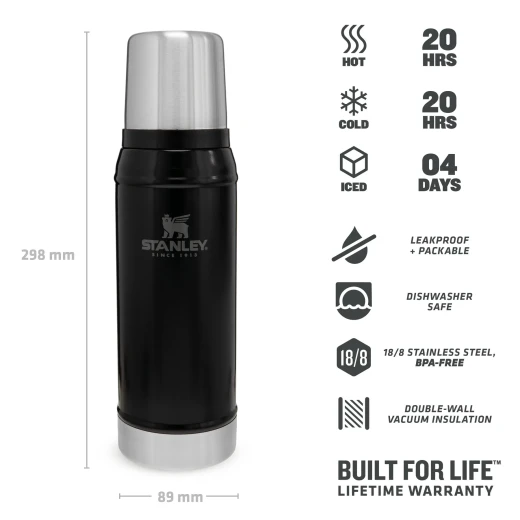 Stanley Classic Legendary Bottle 0.75L - Matte Black Pebble - Stanley - Image 3
