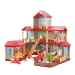 Sensoria ,  Classic Princess Castle Villa Toy Kit Kids Pretend Play Big Doll Houses For Childrens With Accessories - sensoria
