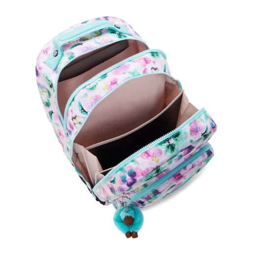 Kipling Class Room Aqua Blossom Large Backpack with Laptop Compartment, Size 43 × 29 × 24 cm – Spacious, Stylish & Functional, Ideal for School or Work - Kipling - Image 5