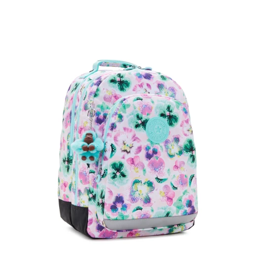 Kipling Class Room Aqua Blossom Large Backpack with Laptop Compartment, Size 43 × 29 × 24 cm – Spacious, Stylish & Functional, Ideal for School or Work - Kipling - Image 3