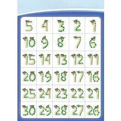 ملصقات أرقام دودي 1 إلى 30 – تعليمية وملونة
