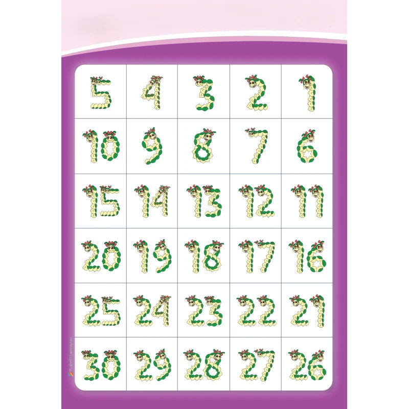 Dodi 30 Numbers Poster – Colorful Educational Chart (1–30) - Dar Al-Zeenat