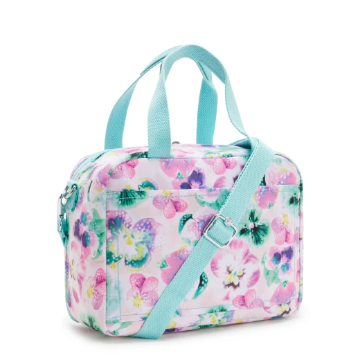 Kipling Miyo Lunchbox, Aqua Blossom with Trolley Sleeve, Insulated, Lightweight & Perfect for School or Outings 25 x 13.5 x 20 cm - Kipling - Image 4