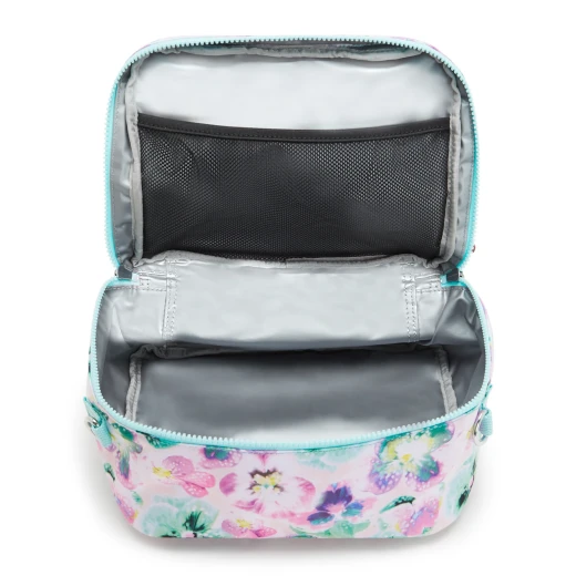Kipling Miyo Lunchbox, Aqua Blossom with Trolley Sleeve, Insulated, Lightweight & Perfect for School or Outings 25 x 13.5 x 20 cm - Kipling - Image 2