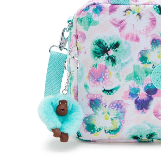 Kipling Miyo Lunchbox, Aqua Blossom with Trolley Sleeve, Insulated, Lightweight & Perfect for School or Outings 25 x 13.5 x 20 cm - Kipling - Image 6