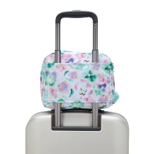 Kipling Miyo Lunchbox, Aqua Blossom with Trolley Sleeve, Insulated, Lightweight & Perfect for School or Outings 25 x 13.5 x 20 cm - Kipling - Image 5