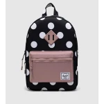Herschel Heritage Polka Dot Kids Backpack –Black & White School Bag – Lightweight & Durable 33 x 24 x 11 cm - Herschel