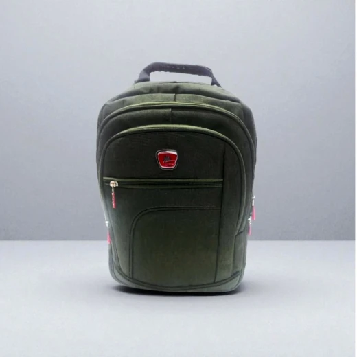 Amigo Dark Green Laptop Backpack – Durable Fabric with Multiple Compartments