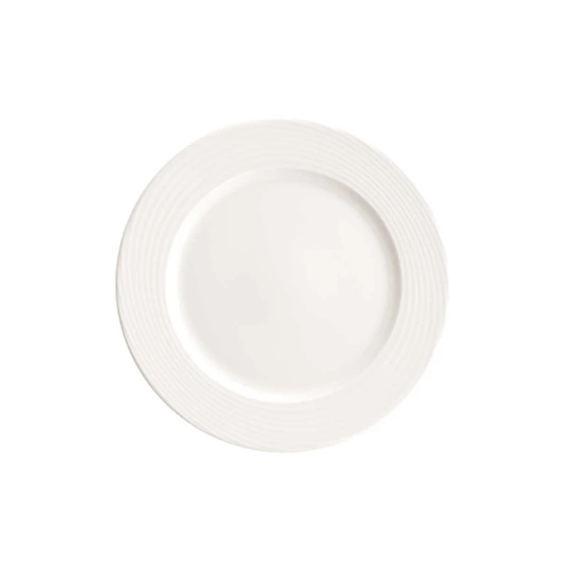 Bonna Loop Flat Plate 23cm White Porcelain Dinnerware - Bonna