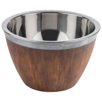 APS Melamine Bowl 26cm with Stainless Steel Insert - Brown - APS