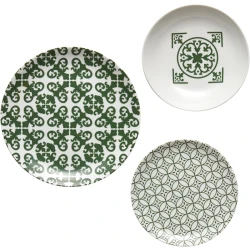 طقم عشاء Guzzini Le Maioliche 18 قطعة - أخضر زمردي